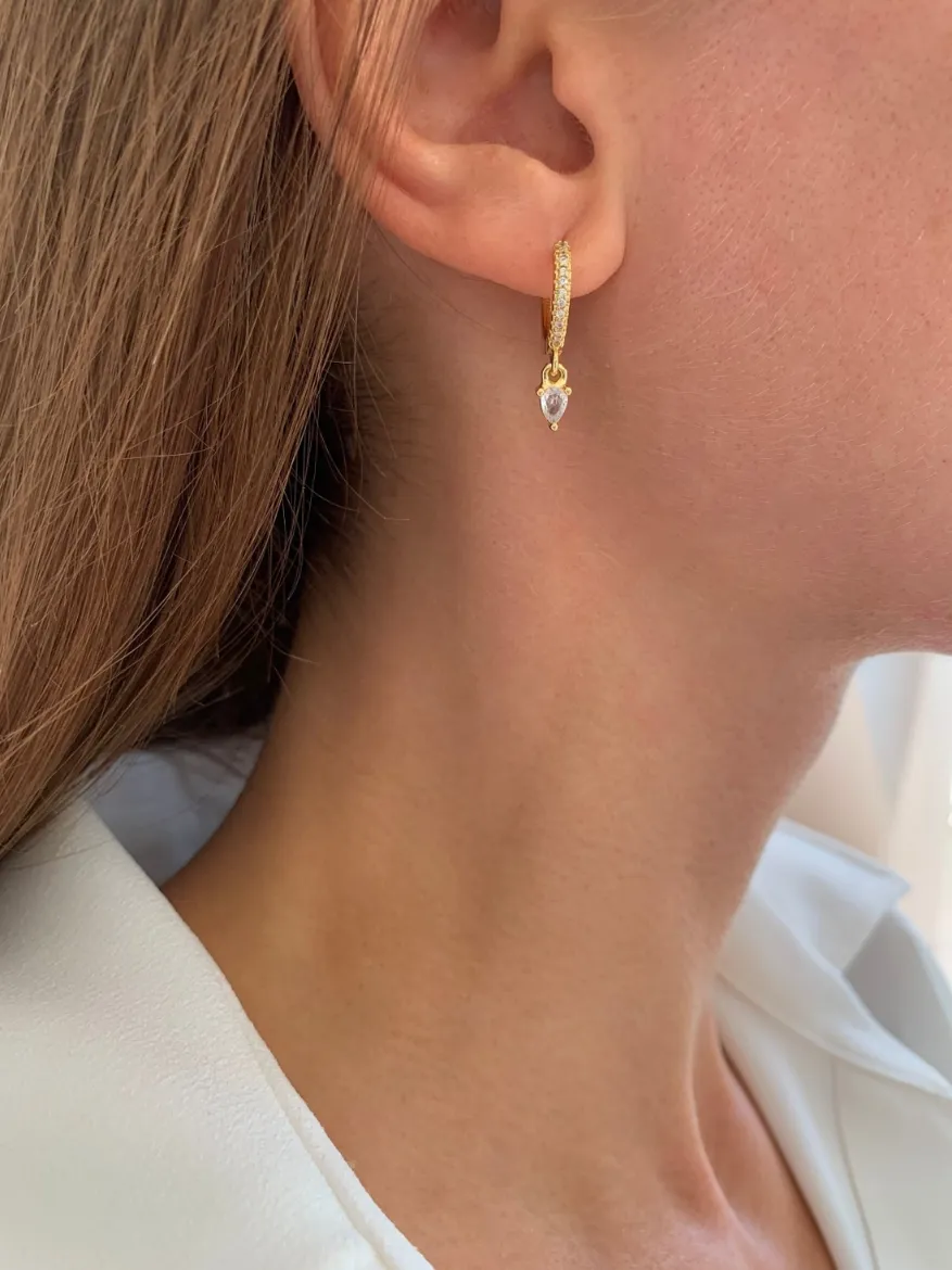 Image of Victoire Collection Steel earrings with drop pendant