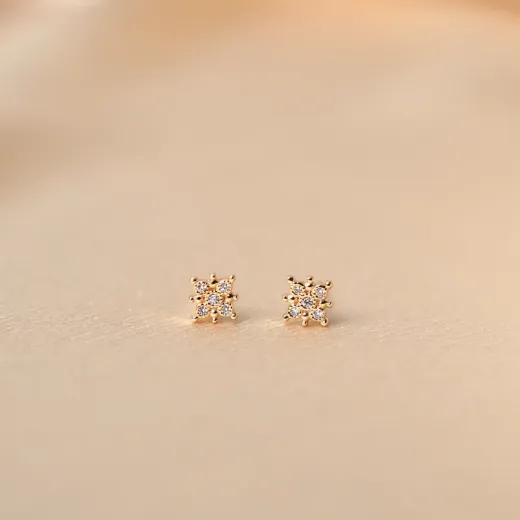 Image of Victoire Collection Gold-plated star-shaped earrings