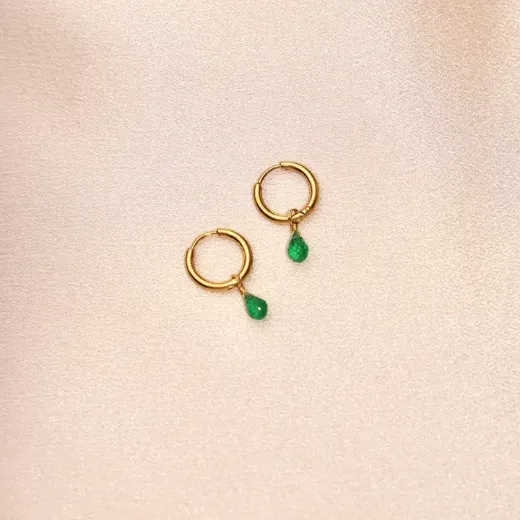 Immagine di Victoire Collection Orecchini in acciaio inox con cristallo verde