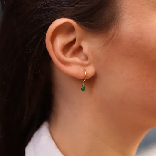 Immagine di Victoire Collection Orecchini in acciaio inox con cristallo verde
