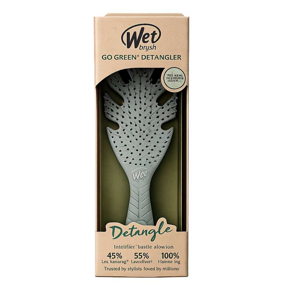 Image de Wet Brush Go Green Biodegradable Detangler Brush Green