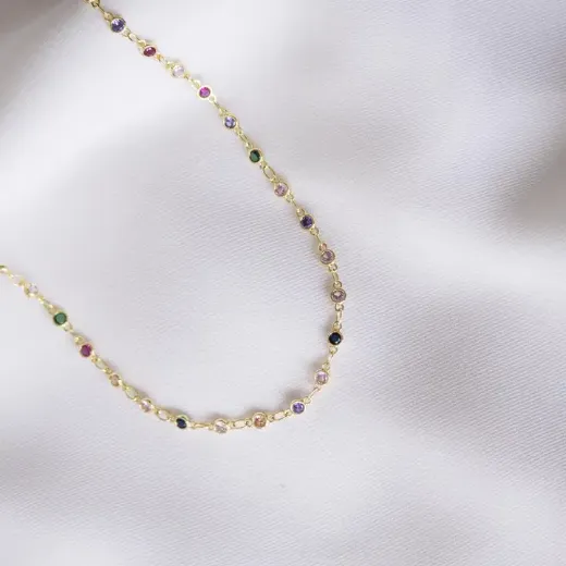 Image of Victoire Collection Necklace with Multicoloured Stones